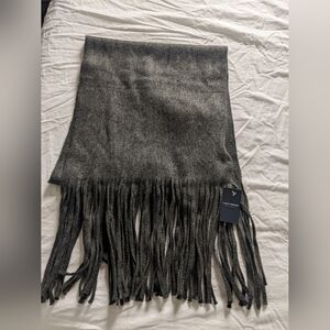 Gray Fringe Scarf